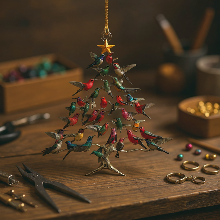 Hummingbird Christmas 2D Acrylic Ornament