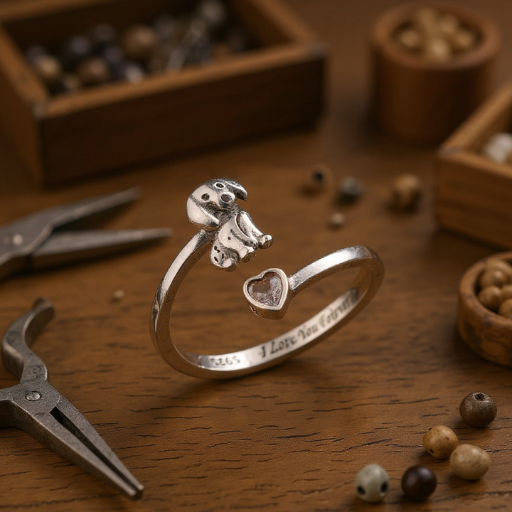 Puppy Love Ring "I love you forever"