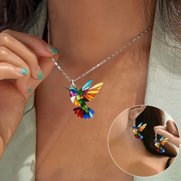 Beautiful Hummingbird Necklace + FREE Earrings – Limited Time Only!