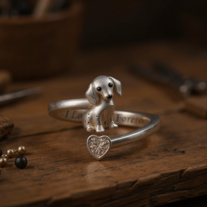 Puppy Love Ring "I love you forever"