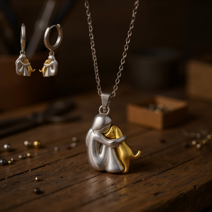 Hug Pendant Necklace with FREE Earrings – Limited Time Offer