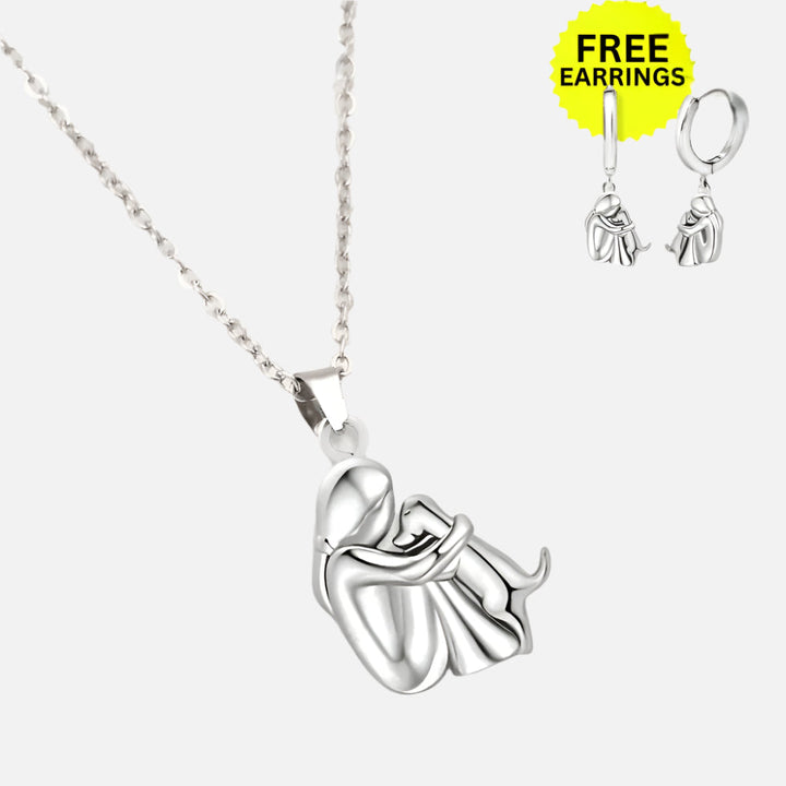 Hug Pendant Necklace with FREE Earrings – Limited Time Offer